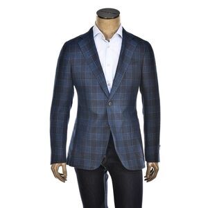 Carlo Barbera Prince of Wales Linen-Wool Sport Jacket